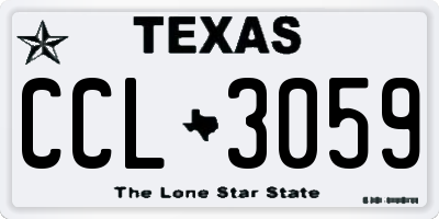 TX license plate CCL3059
