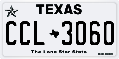 TX license plate CCL3060