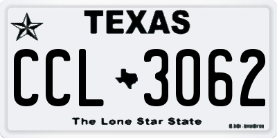 TX license plate CCL3062