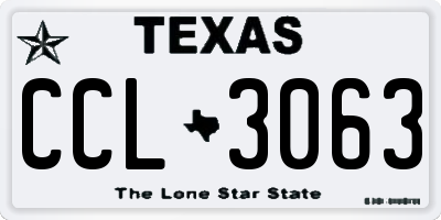 TX license plate CCL3063