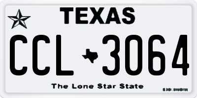 TX license plate CCL3064