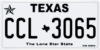 TX license plate CCL3065