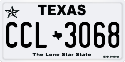 TX license plate CCL3068