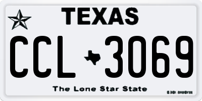 TX license plate CCL3069