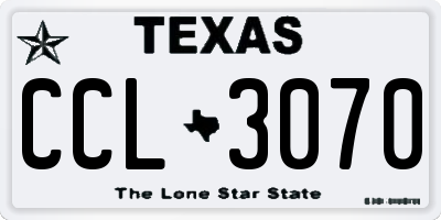 TX license plate CCL3070