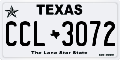 TX license plate CCL3072