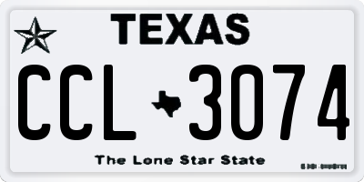 TX license plate CCL3074