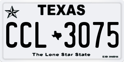 TX license plate CCL3075