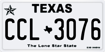 TX license plate CCL3076