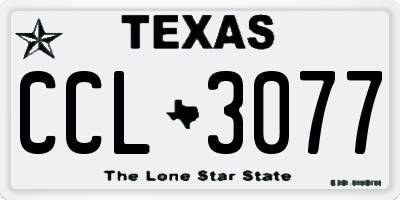 TX license plate CCL3077