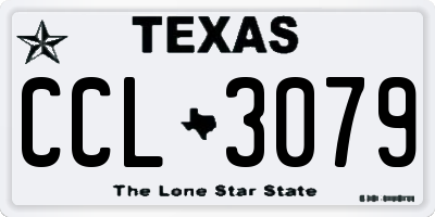 TX license plate CCL3079