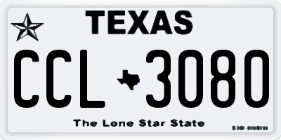 TX license plate CCL3080