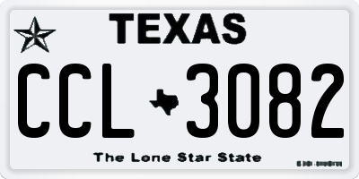 TX license plate CCL3082
