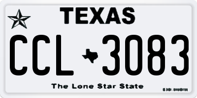 TX license plate CCL3083