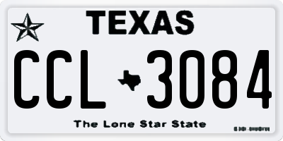 TX license plate CCL3084