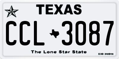 TX license plate CCL3087