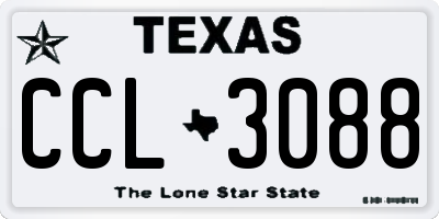 TX license plate CCL3088