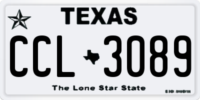 TX license plate CCL3089