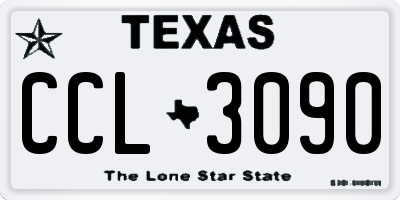 TX license plate CCL3090