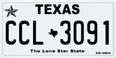 TX license plate CCL3091