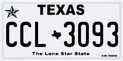 TX license plate CCL3093