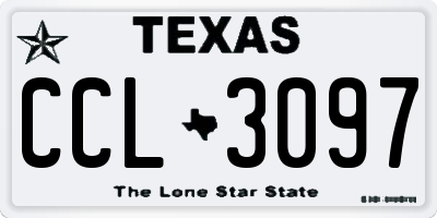 TX license plate CCL3097