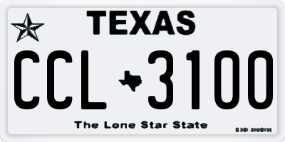 TX license plate CCL3100