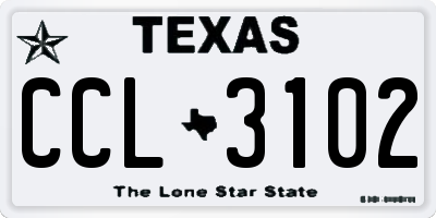 TX license plate CCL3102