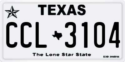 TX license plate CCL3104