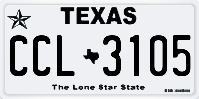 TX license plate CCL3105