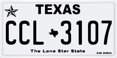 TX license plate CCL3107