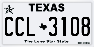 TX license plate CCL3108