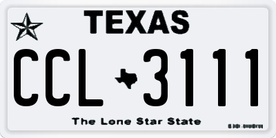 TX license plate CCL3111