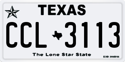 TX license plate CCL3113