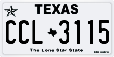TX license plate CCL3115