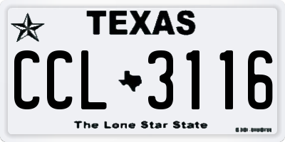 TX license plate CCL3116