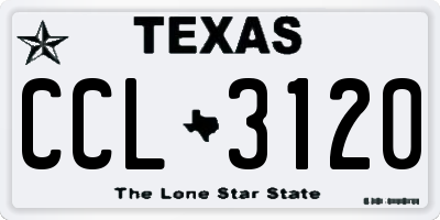 TX license plate CCL3120