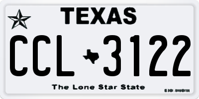 TX license plate CCL3122