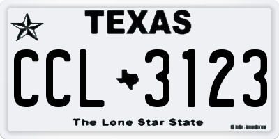 TX license plate CCL3123