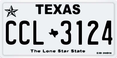 TX license plate CCL3124
