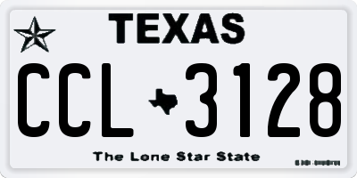 TX license plate CCL3128