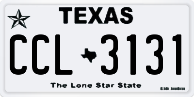 TX license plate CCL3131