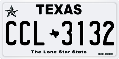 TX license plate CCL3132