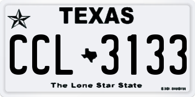 TX license plate CCL3133