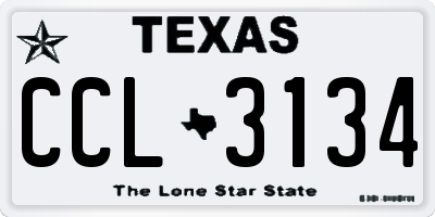 TX license plate CCL3134