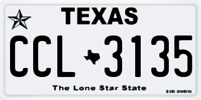 TX license plate CCL3135