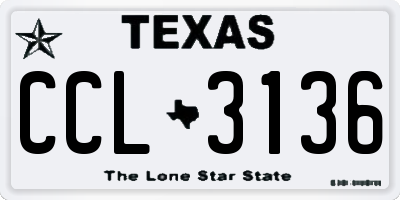 TX license plate CCL3136