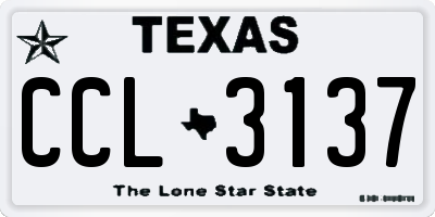 TX license plate CCL3137