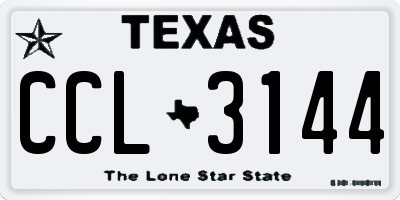 TX license plate CCL3144