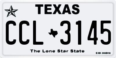 TX license plate CCL3145